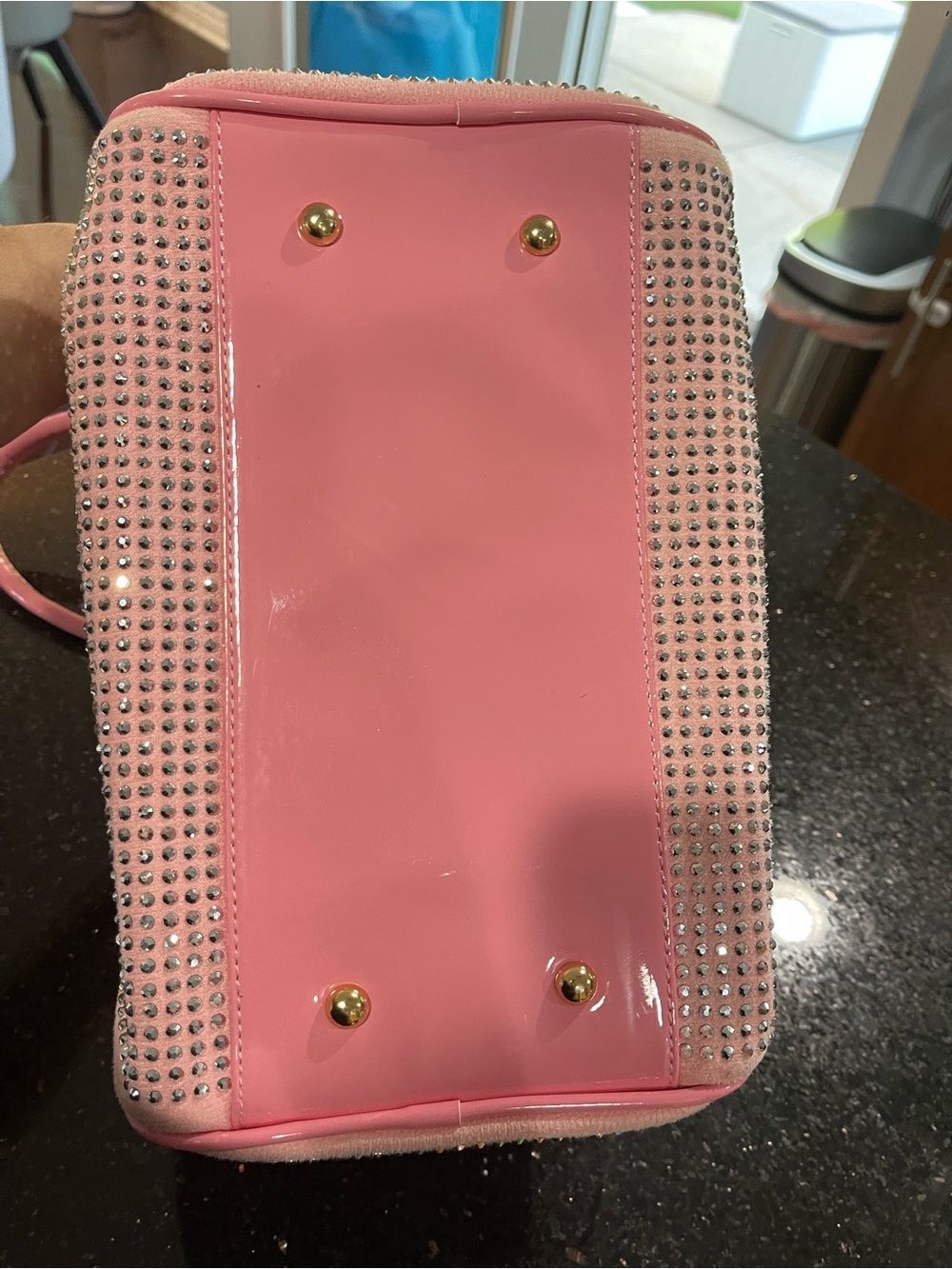 Pink Crystal-Embellished Satchel Bag - Picture 7 of 13